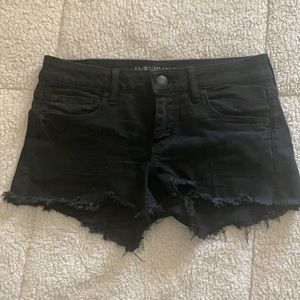 American Eagle Women’s 10 Black Super Low Shortie Denim Shorts